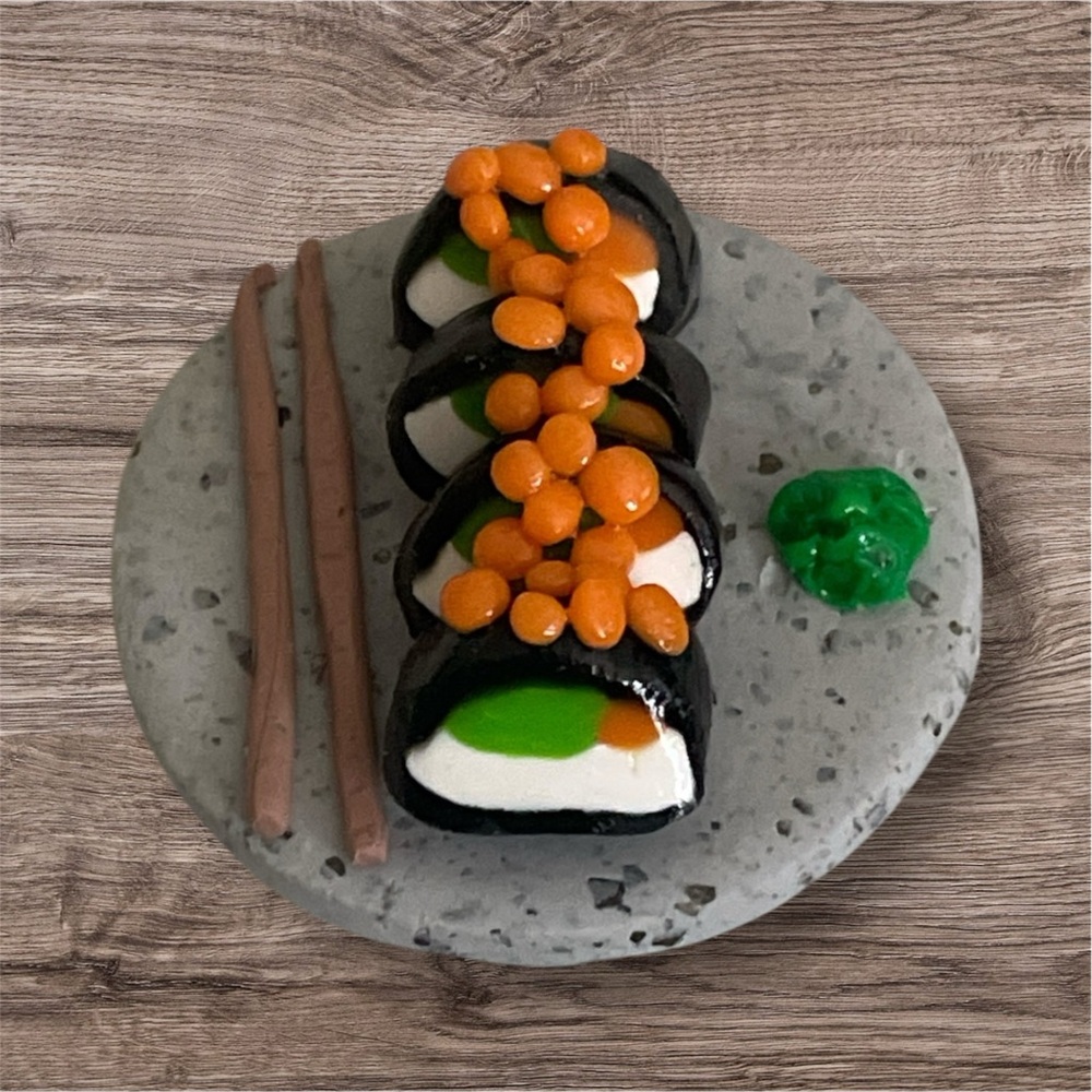 Handmade Mixed Media Sushi Magnet